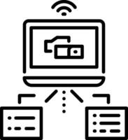 A line style icon of digital classroom vector
