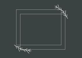 Frame simple banner on dark green background, art for text design vector