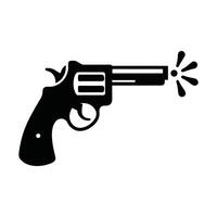Minimalist Pistol Icon with Muzzle Flash Design vector