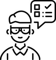 A line style icon of an intelligent student vector