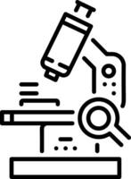 Research microscope icon in linear style vector