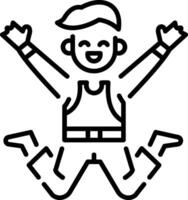 Student jumping icon in linear style vector