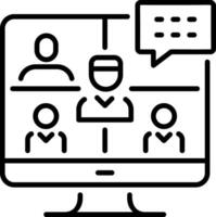 Online study icon in linear style vector