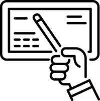Giving lecture icon in linear style vector