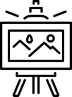 Painting canvas icon in line style vector