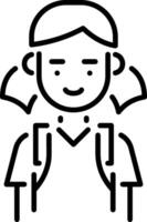 School girl icon in linear style vector