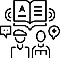 Language practice icon of a character in line style vector