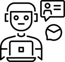 Learning assistant icon in linear style vector