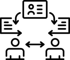 Virtual classroom icon in linear style vector