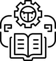 Machine learning icon in line style vector