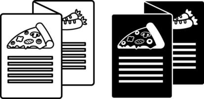 Menu Icons. List of Different Dishes and Drinks in Cafe. Pizza and Sausages. Restaurant Concept vector