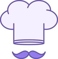 Colored Chef Icon. Chef Hat and Mustache. Professional Chef Who Manages the Process of Cooking. Restaurant Concept vector