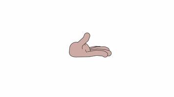 African American hand doubting gesture 2D animation. So so body language symbol cartoon flat 4K , alpha channel. Showing emotions non verbally animated arm isolated on white background video
