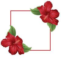 festive, conceptual poster with a square frame in the middle with open red mallows on either side of the frame, for cards, invitations or banners vector