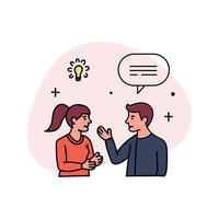 two people talking with a speech bubble above them vector