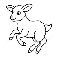 a sheep icon line art vector