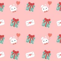 A pattern with a bunny and a heart vector