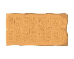 Cartoon Color Egyptian Hieroglyphs Board Concept. vector