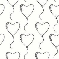 Heart-shaped balloons floating in a playful pattern on a light background vector