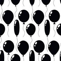 Pattern of black balloons on a white background for festive decorations and designs vector
