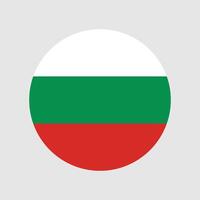 Flag of Bulgaria, Standard color. Round flag. Bulgaria flag button illustration. vector