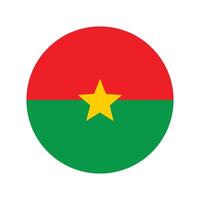 Burkina Faso country flag in Circle icon. Button flag icon. vector