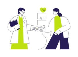 Pulse oximeter monitoring abstract concept illustration. vector