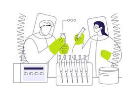 Study viruses in a laboratory abstract concept illustration. vector