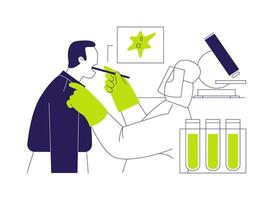 Taking virus samples abstract concept illustration. vector