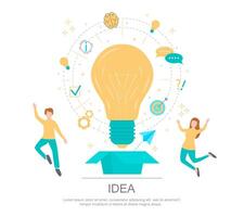 Cartoon Color Characters People and Idea Concept. vector