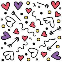 a colorful pattern with hearts and arrows ,on a white background vector