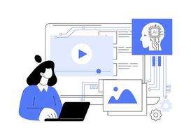 AI-Powered Visual Content Creation abstract concept illustration. vector
