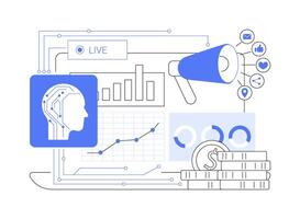 AI-Enhanced Real-Time Marketing abstract concept illustration. vector
