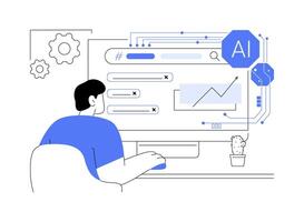 AI-Powered SEO Optimization abstract concept illustration. vector