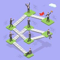 3D Isometric Flat Conceptual Illustration of Stages Of Change. vector