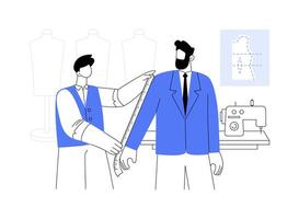 Taking clients measurements isolated cartoon illustrations. vector