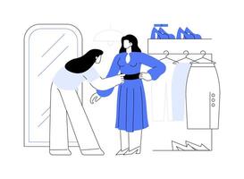Shopping with a client isolated cartoon illustrations. vector