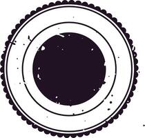 Black and white circular stamp design featuring a distressed, grunge texture. Perfect for creating vintage or retro themed projects, logos, or backgrounds with an authentic aged appearance vector