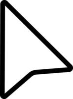 Simple black arrow cursor pointing diagonally down and left is isolated on a clean white background, creating a stark visual representation of digital direction and selection vector