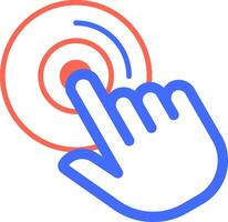 Index finger pressing a digital button, activating a function and illustrating user interaction with a modern digital interface, highlighting technology's seamless integration into daily life vector