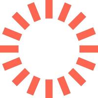 Loading icon featuring coral colored bars rotating in a circular motion, representing progress, waiting, or processing on a digital interface, enhancing user experience and interaction vector