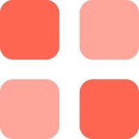 Simple graphic design featuring four rounded squares arranged in a grid pattern, alternating between pink and coral hues, creating a visually appealing and modern aesthetic vector