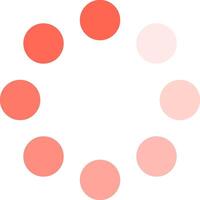 Eight dots arranged in a circular formation transitioning smoothly from orange to pink, visually representing loading or progress in a dynamic and modern style vector
