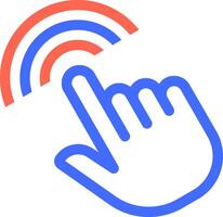 Stylized hand using index finger to interact with digital interface, symbolizing user interaction, touch screen technology, and modern digital communication vector