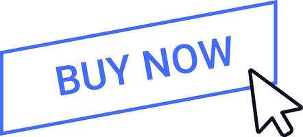 Illustration of a buy now button with a cursor, symbolizing online shopping and digital purchasing. Represents e commerce, digital transactions, and consumer engagement vector