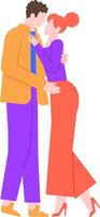 Romantic couple tenderly embracing, sharing a deep connection filled with love and affection during a sweet, intimate moment that highlights their passion and closeness vector