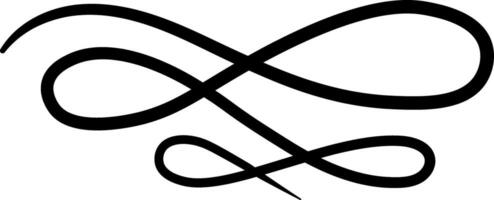 Hand drawn double swirl creating an elegant and sophisticated design, enhancing various projects with a refined touch and adding a decorative flourish to any composition vector