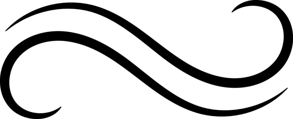 Two elegant black lines are swirling together, creating an infinity symbol against a clean white backdrop, representing limitless possibilities and continuity