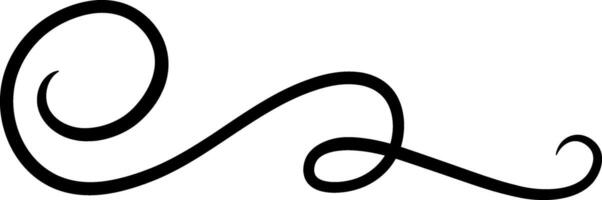 Elegant swirl creating a decorative vintage ornament with curls and flourishes, ideal for embellishing designs and adding a touch of classic style vector