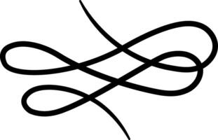 Elegant double looping line forming abstract decorative element is suitable for various design purposes, offering a sophisticated and artistic touch vector